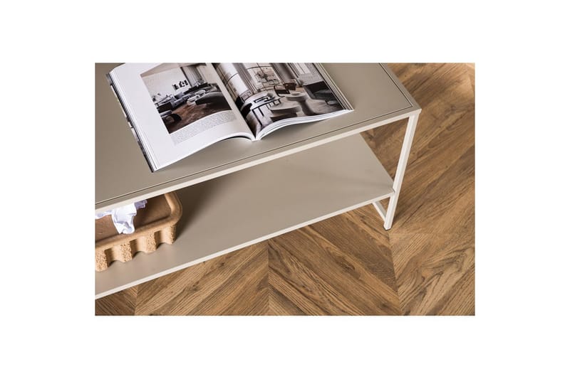 Sidobord Staal - Beige, 102x43x45 - Möbler - Bord & matgrupper - Avlastningsbord - Lampbord