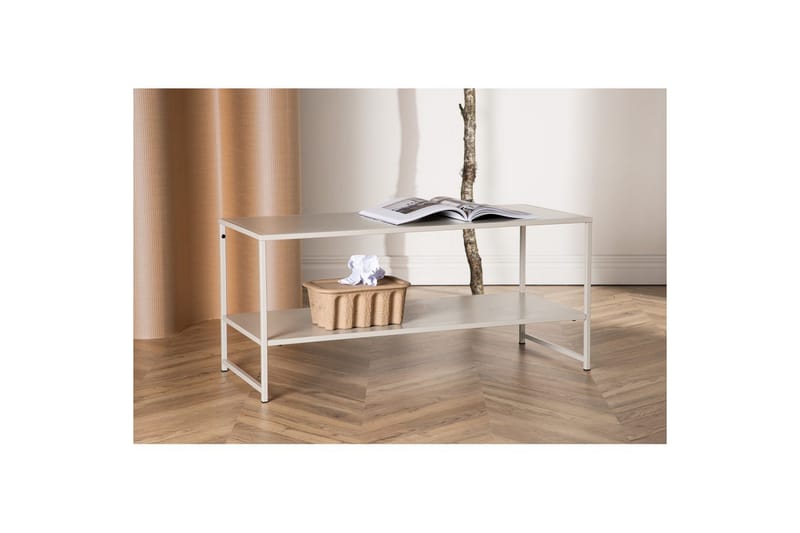 Sidobord Staal - Beige, 102x43x45 - Möbler - Bord & matgrupper - Avlastningsbord - Lampbord