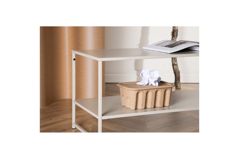 Sidobord Staal - Beige, 102x43x45 - Möbler - Bord & matgrupper - Avlastningsbord - Lampbord