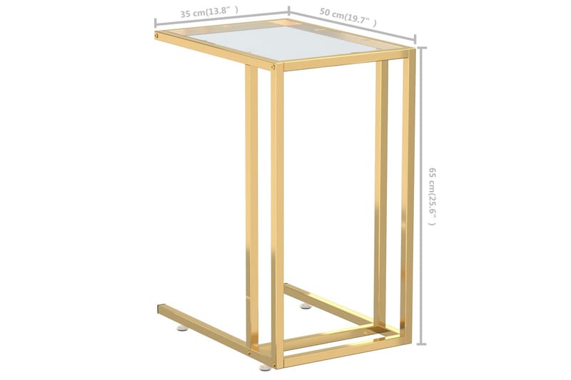 Sidobord till datorbord genomskinligt 50x35x65 cm härdat gla - Transparent - Möbler - Bord & matgrupper - Avlastningsbord - Lampbord