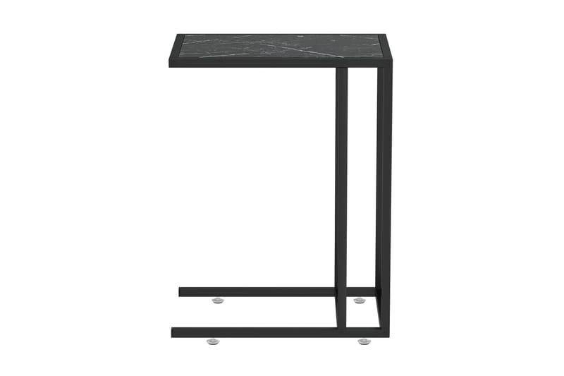 Sidobord till datorbord svart marmor 50x35x65 cm härdat glas - Svart - Möbler - Bord & matgrupper - Avlastningsbord - Lampbord