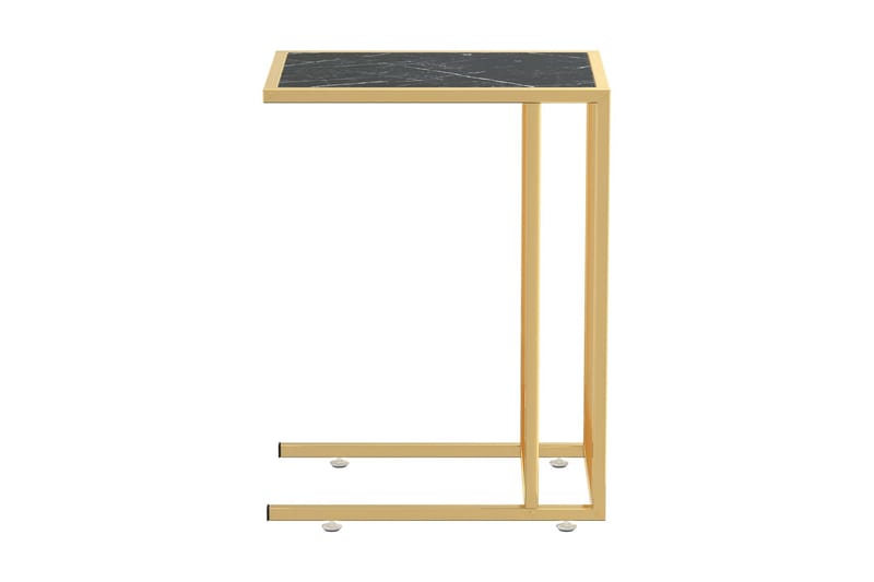 Sidobord till datorbord svart marmor 50x35x65 cm härdat glas - Svart - Möbler - Bord & matgrupper - Avlastningsbord - Lampbord