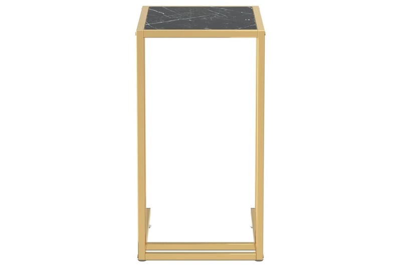 Sidobord till datorbord svart marmor 50x35x65 cm härdat glas - Svart - Möbler - Bord & matgrupper - Avlastningsbord - Lampbord