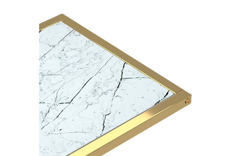 Sidobord till datorbord vit marmor 50x35x65 cm härdat glas - Vit - Möbler - Bord & matgrupper - Avlastningsbord - Lampbord