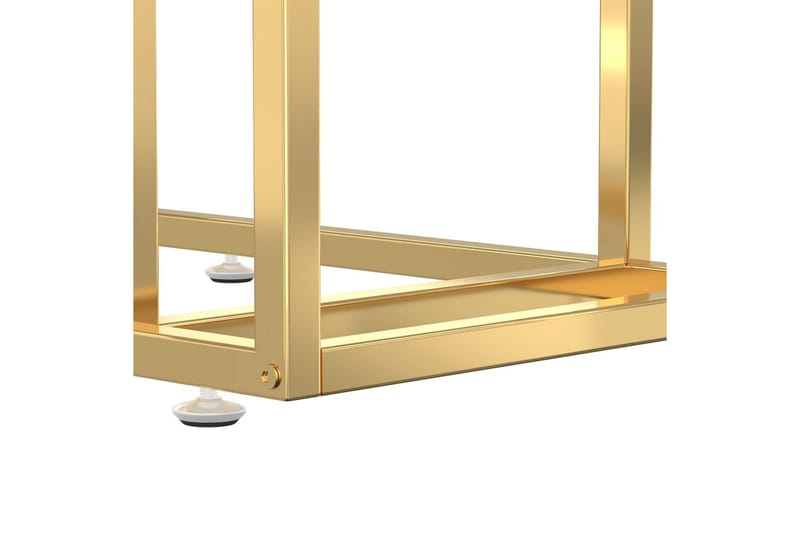 Sidobord till datorbord vit marmor 50x35x65 cm härdat glas - Vit - Möbler - Bord & matgrupper - Avlastningsbord - Lampbord