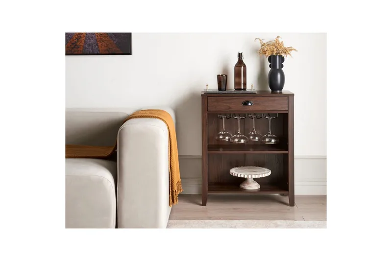 Sidobord Walkerston Mörkt trä - Mörkt trä - Möbler - Bord & matgrupper - Avlastningsbord - Lampbord