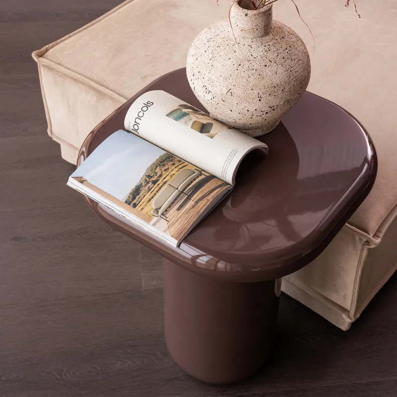 Sidobord Zava 50 cm, Mörkbrun