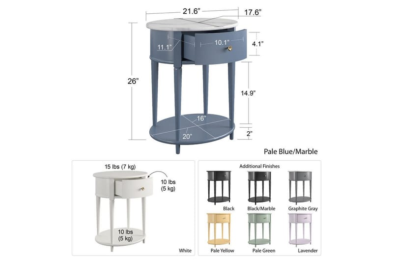 Sidobord/Avslutningsbord Aurora - Möbler - Bord & matgrupper - Avlastningsbord - Lampbord