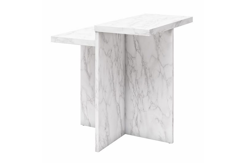 Sidobord/Avslutningsbord Brielle Vit Marmor - Vit Marmor - Möbler - Bord & matgrupper - Avlastningsbord - Lampbord