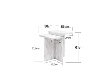 Sidobord/Avslutningsbord Brielle Vit Marmor - Vit Marmor - Möbler - Bord & matgrupper - Avlastningsbord - Lampbord