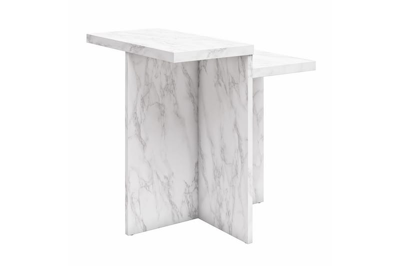 Sidobord/Avslutningsbord Brielle Vit Marmor - Vit Marmor - Möbler - Bord & matgrupper - Avlastningsbord - Lampbord