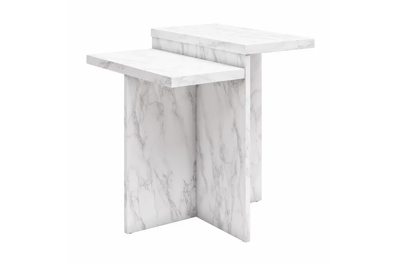 Sidobord/Avslutningsbord Brielle Vit Marmor, Vit Marmor