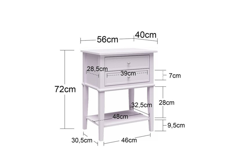 Sidobord/Avslutningsbord Franklin Blå - Blå - Möbler - Bord & matgrupper - Avlastningsbord - Lampbord