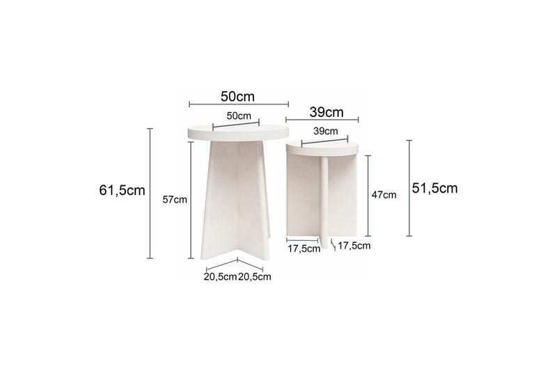 Sidobord/Avslutningsbord Liam Set - Möbler - Bord & matgrupper - Avlastningsbord - Lampbord