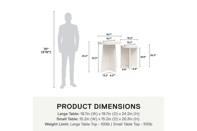 Sidobord/Avslutningsbord Liam Set - Möbler - Bord & matgrupper - Avlastningsbord - Lampbord