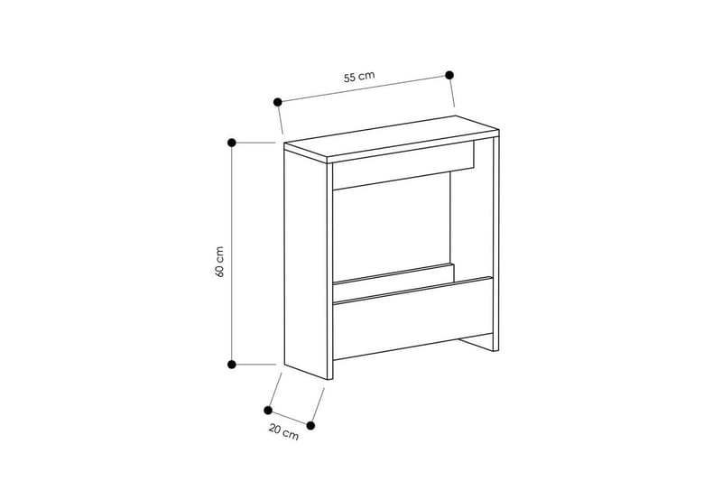 Simpi Sidobord 55 cm Black - Svart - Möbler - Bord & matgrupper - Avlastningsbord - Lampbord