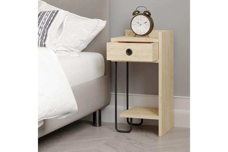 Sirius Sängbord 32x30 cm Ljusbrun - Hanah Home - Möbler - Bord & matgrupper - Avlastningsbord - Sängbord & nattduksbord