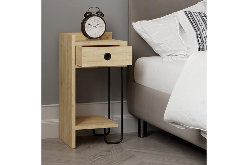 Sirius Sängbord 32x30 cm Ljusbrun - Hanah Home - Möbler - Bord & matgrupper - Avlastningsbord - Sängbord & nattduksbord