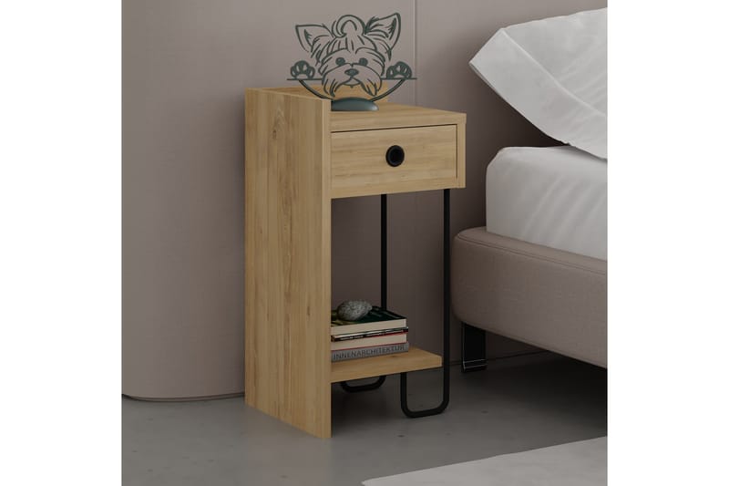 Sirius Sängbord 32x30 cm Ljusbrun - Hanah Home - Möbler - Bord & matgrupper - Avlastningsbord - Sängbord & nattduksbord