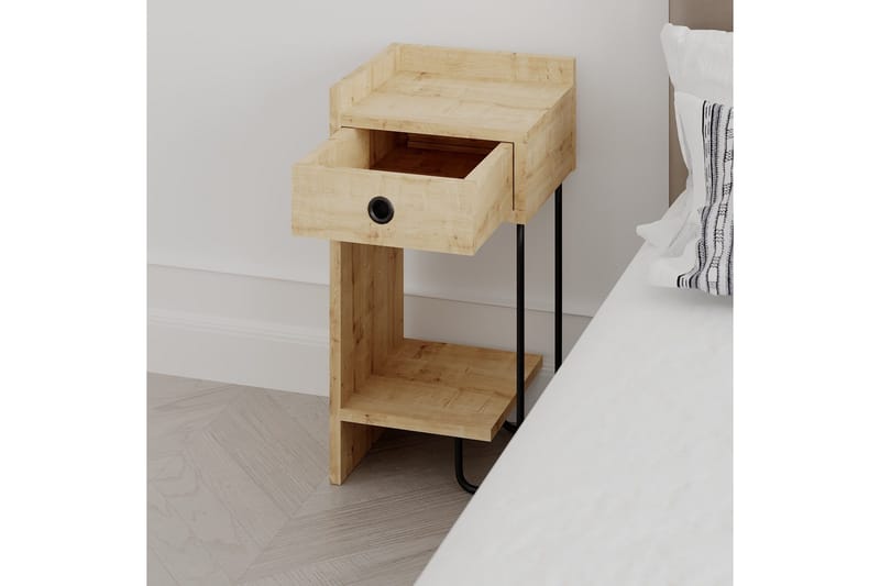 Sirius Sängbord 32x30 cm Ljusbrun - Hanah Home - Möbler - Bord & matgrupper - Avlastningsbord - Sängbord & nattduksbord