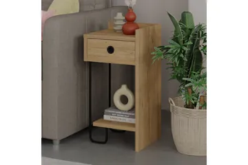 Sirius Sängbord 32x30 cm Ljusbrun - Hanah Home - Möbler - Bord & matgrupper - Avlastningsbord - Sängbord & nattduksbord