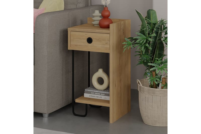 Sirius Sängbord 32x30 cm Ljusbrun - Hanah Home - Möbler - Bord & matgrupper - Avlastningsbord - Sängbord & nattduksbord