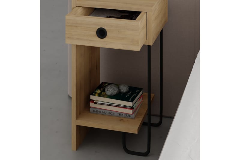 Sirius Sängbord 32x30 cm Ljusbrun - Hanah Home - Möbler - Bord & matgrupper - Avlastningsbord - Sängbord & nattduksbord