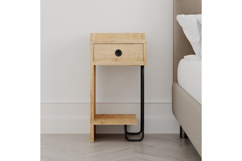 Sirius Sängbord 32x30 cm Ljusbrun - Hanah Home - Möbler - Bord & matgrupper - Avlastningsbord - Sängbord & nattduksbord