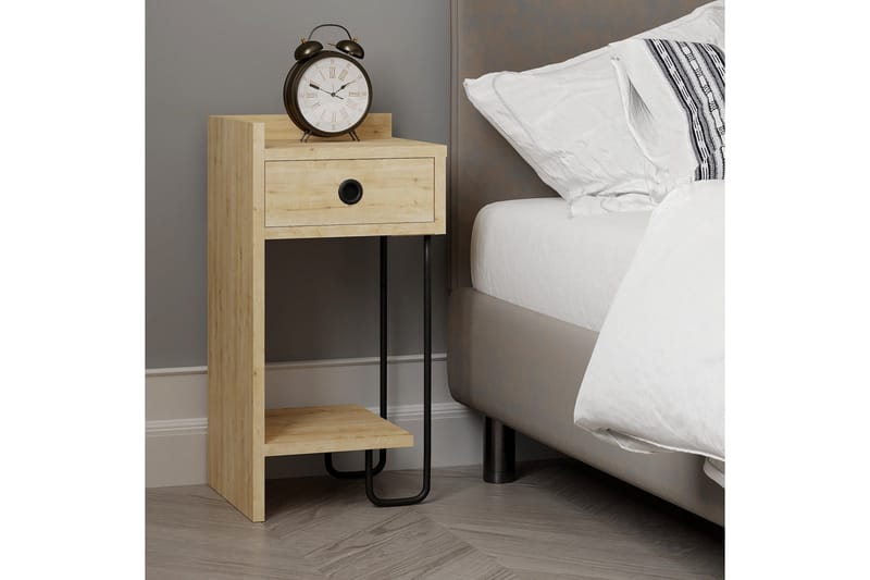 Sirius Sängbord 32x30 cm Ljusbrun - Hanah Home - Möbler - Bord & matgrupper - Avlastningsbord - Sängbord & nattduksbord