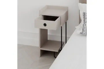 Sirius Sängbord 32x30 cm Ljusbrun - Hanah Home - Möbler - Bord & matgrupper - Avlastningsbord - Sängbord & nattduksbord