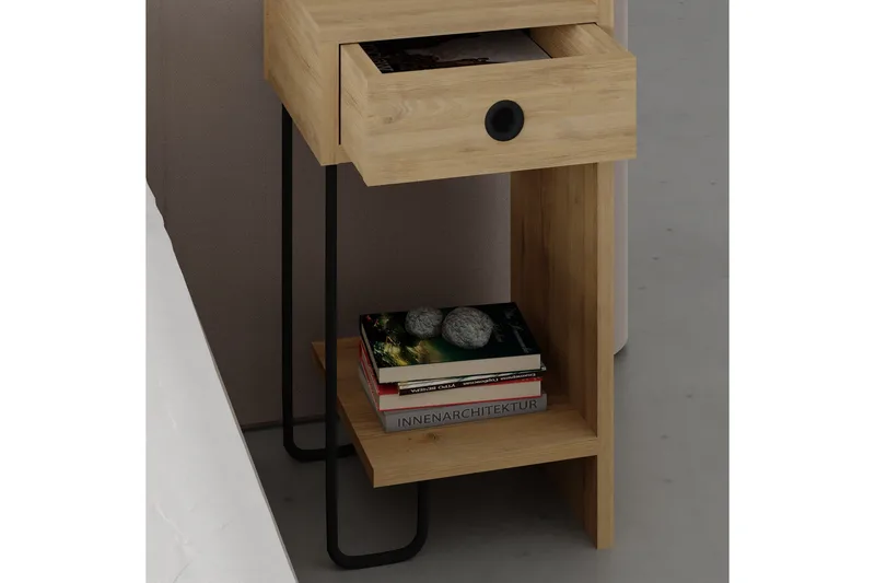 Sirius Sängbord 32x30 cm Ljusbrun - Hanah Home - Möbler - Bord & matgrupper - Avlastningsbord - Sängbord & nattduksbord