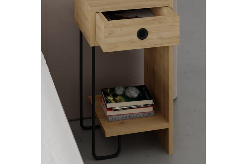 Sirius Sängbord 32x30 cm Ljusbrun - Hanah Home - Möbler - Bord & matgrupper - Avlastningsbord - Sängbord & nattduksbord