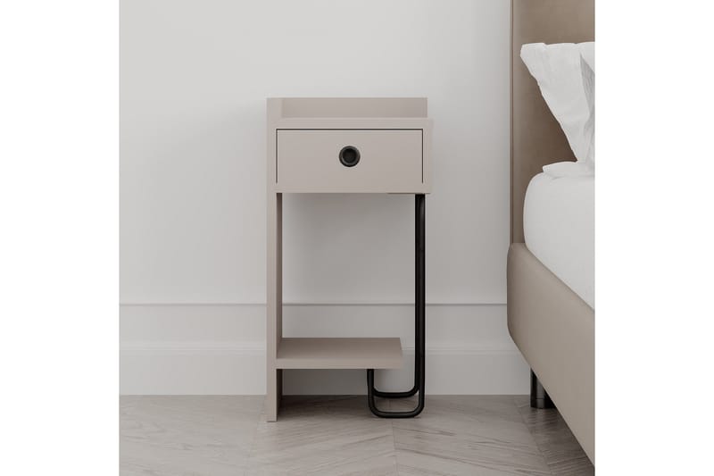 Sirius Sängbord 32x30 cm Ljusbrun - Hanah Home - Möbler - Bord & matgrupper - Avlastningsbord - Sängbord & nattduksbord