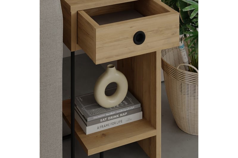 Sirius Sängbord 32x30 cm Ljusbrun - Hanah Home - Möbler - Bord & matgrupper - Avlastningsbord - Sängbord & nattduksbord