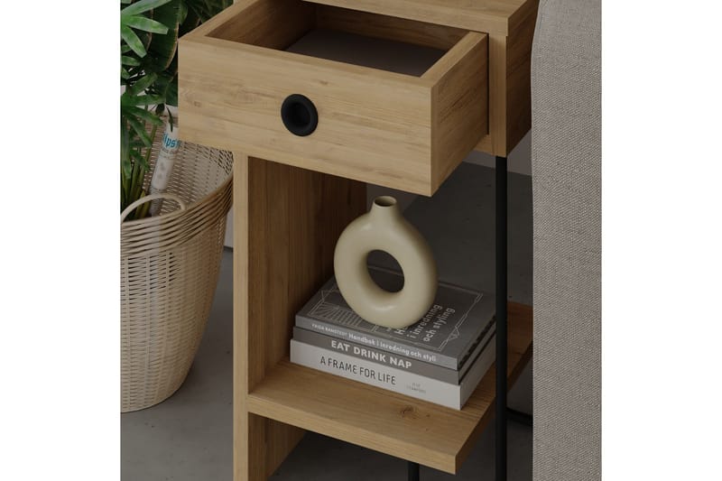 Sirius Sängbord 32x30 cm Ljusbrun - Hanah Home - Möbler - Bord & matgrupper - Avlastningsbord - Sängbord & nattduksbord