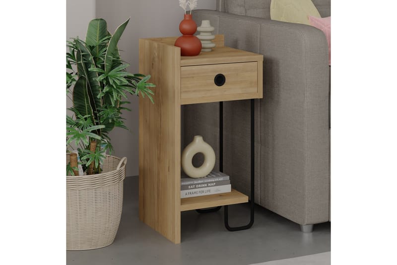 Sirius Sängbord 32x30 cm Ljusbrun - Hanah Home - Möbler - Bord & matgrupper - Avlastningsbord - Sängbord & nattduksbord