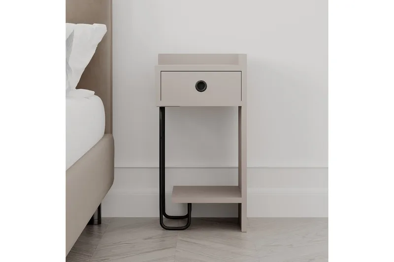 Sirius Sängbord 32x30 cm Ljusbrun - Hanah Home - Möbler - Bord & matgrupper - Avlastningsbord - Sängbord & nattduksbord