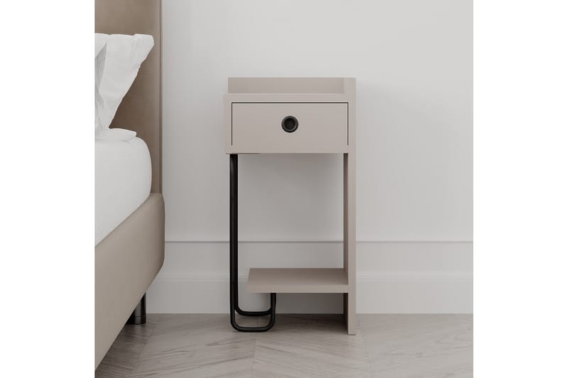 Sirius Sängbord 32x30 cm Ljusbrun - Hanah Home - Möbler - Bord & matgrupper - Avlastningsbord - Sängbord & nattduksbord