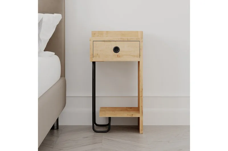 Sirius Sängbord 32x30 cm Ljusbrun - Hanah Home - Möbler - Bord & matgrupper - Avlastningsbord - Sängbord & nattduksbord