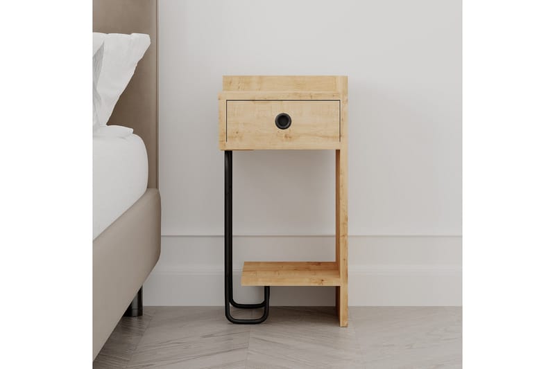 Sirius Sängbord 32x30 cm Ljusbrun - Hanah Home - Möbler - Bord & matgrupper - Avlastningsbord - Sängbord & nattduksbord