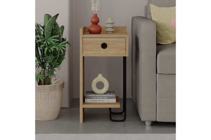 Sirius Sängbord 32x30 cm Ljusbrun - Hanah Home - Möbler - Bord & matgrupper - Avlastningsbord - Sängbord & nattduksbord