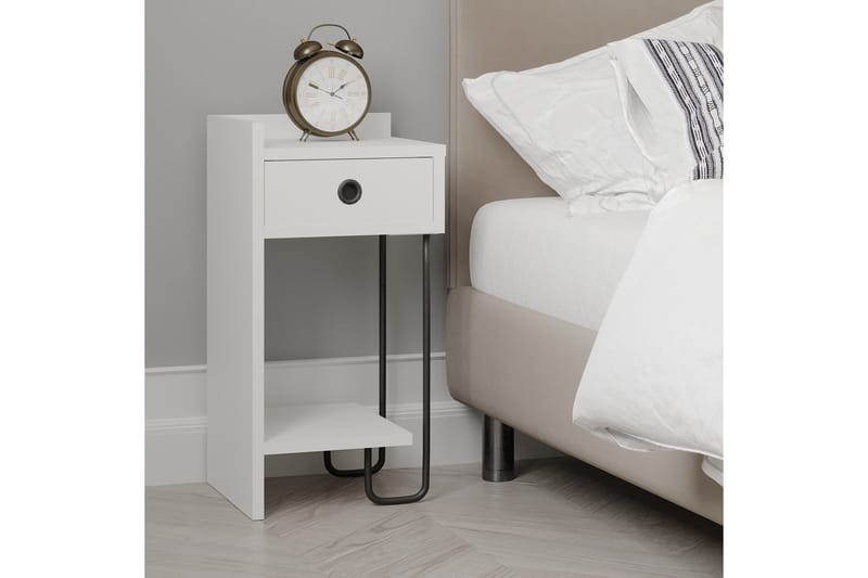 Sirius Sängbord 32x30 cm Vit - Hanah Home - Möbler - Bord & matgrupper - Avlastningsbord - Sängbord & nattduksbord