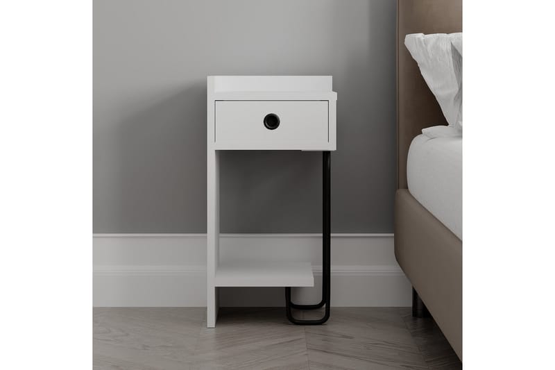 Sirius Sängbord 32x30 cm Vit - Hanah Home - Möbler - Bord & matgrupper - Avlastningsbord - Sängbord & nattduksbord