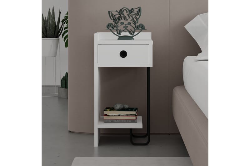 Sirius Sängbord 32x30 cm Vit - Hanah Home - Möbler - Bord & matgrupper - Avlastningsbord - Sängbord & nattduksbord