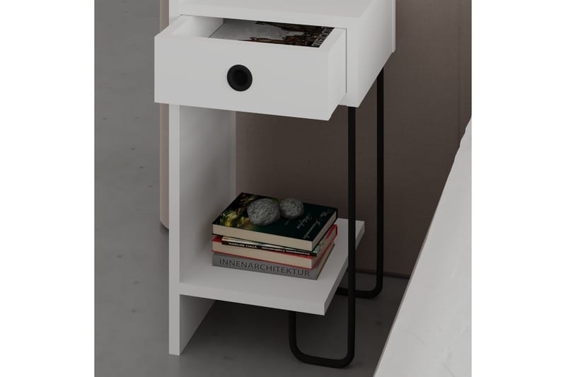 Sirius Sängbord 32x30 cm Vit - Hanah Home - Möbler - Bord & matgrupper - Avlastningsbord - Sängbord & nattduksbord