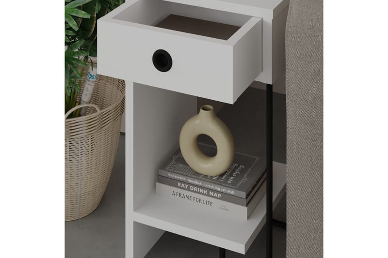 Sirius Sängbord 32x30 cm Vit - Hanah Home - Möbler - Bord & matgrupper - Avlastningsbord - Sängbord & nattduksbord