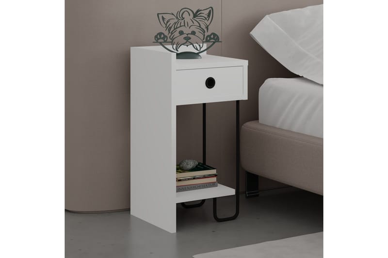 Sirius Sängbord 32x30 cm Vit - Hanah Home - Möbler - Bord & matgrupper - Avlastningsbord - Sängbord & nattduksbord