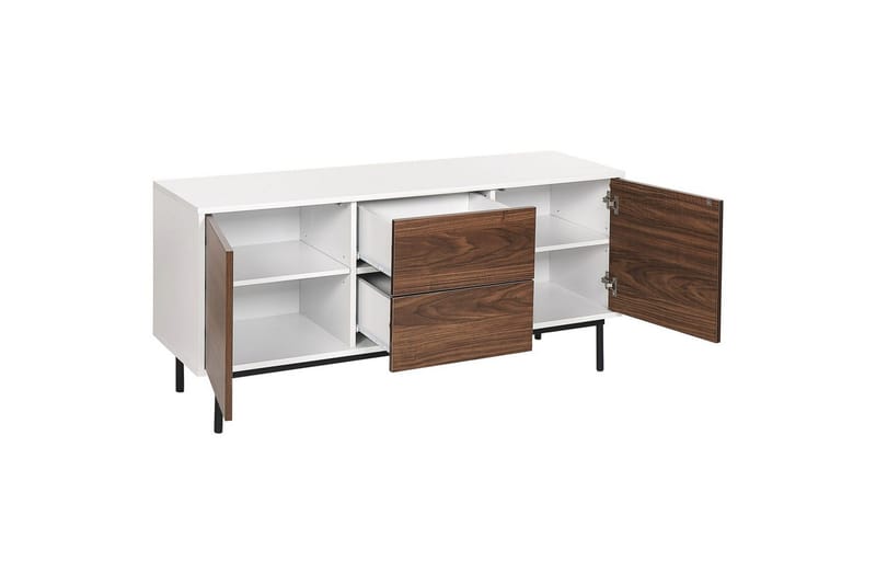 Skänk Okland Vitt, mörkt trä - Vitt, mörkt trä - Förvaring - Förvaringsmöbler - Sideboard & skänk