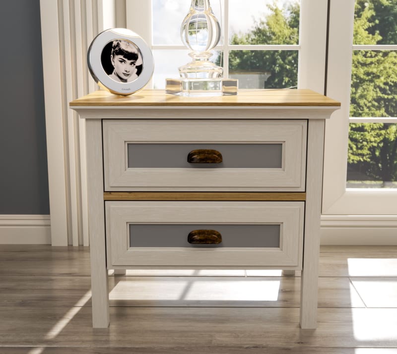 Solena Sängbord 60 cm - Crème, ek, grå - Möbler - Bord & matgrupper - Avlastningsbord - Sängbord & nattduksbord