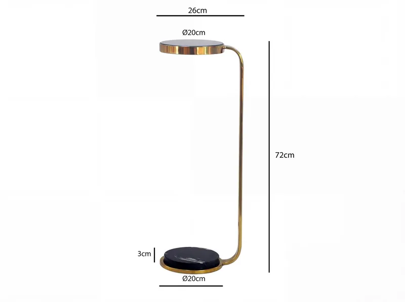 Solren Runt sidobord 72 cm i metall med marmorskiva - svart guld - Möbler - Bord & matgrupper - Avlastningsbord - Lampbord